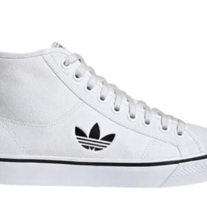 adidas Nizza Hi Men's Shoes Size 5.5, Color: White/White/Black
